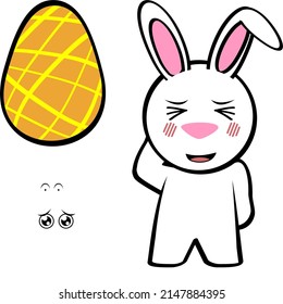 easter bunny cartoon vector set pack collection in vector format