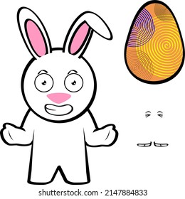 easter bunny cartoon vector set pack collection in vector format