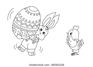 Easter bunny and chick