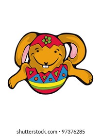 Easter bunny. Children's vector illustration.