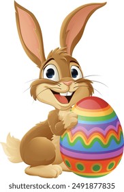 The Easter bunny and chocolate Easter egg rabbit cartoon