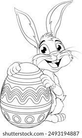 The Easter bunny and chocolate Easter egg rabbit cartoon
