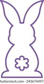 Easter bunny clip art design on plain white transparent isolated background for card, shirt, hoodie, sweatshirt, apparel, tag, mug, icon, poster or badge