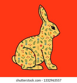 Easter bunny color festive joyful Suitable for greeting cards ornaments