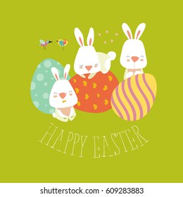 Easter bunny with colorful egg