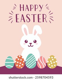  Easter Bunny and Colorful Eggs Vector Collection with Pastel Palette for Spring Celebrations