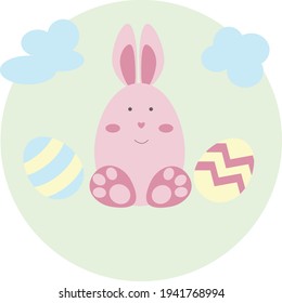Easter Bunny Colorful Vector Image