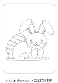 Easter bunny coloring page for kids