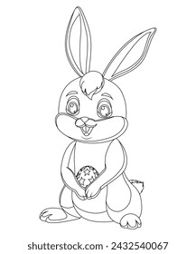 Easter Bunny Coloring Page For Kids
