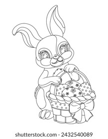 Easter Bunny Coloring Page For Kids