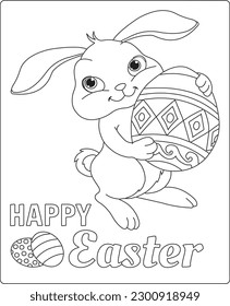Easter bunny coloring pages for kids
