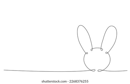 Easter bunny continues line hand draw element. Vector stock illustration minimalism design isolated on white background. Editable stroke single line. EPS10