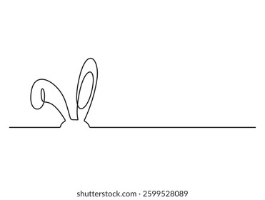 Easter Bunny continuous one line drawing. Minimalist hand drawn Illustration. Vector illustration