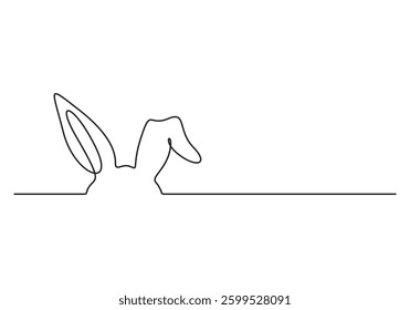 Easter Bunny continuous one line drawing. Minimalist hand drawn Illustration. Vector illustration