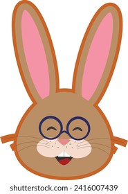 Easter bunny cookie in cartoon style. Easter sugar cookie with bunny