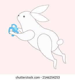 El diseño vectorial del personaje de dibujos animados lindo del conejito de Pascua.