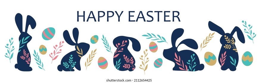 Easter bunny cute simple vector illustration.
greeting card poster hand drawn