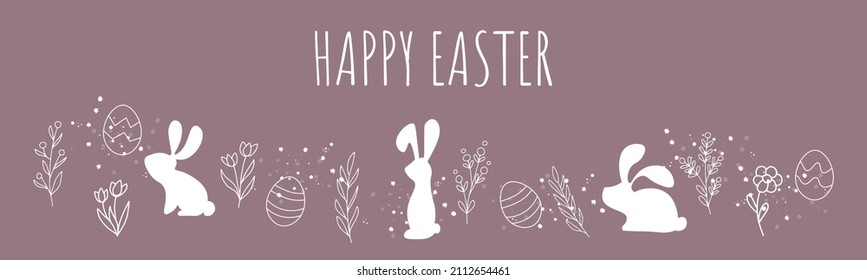 Easter bunny cute simple vector illustration.
greeting card poster hand drawn