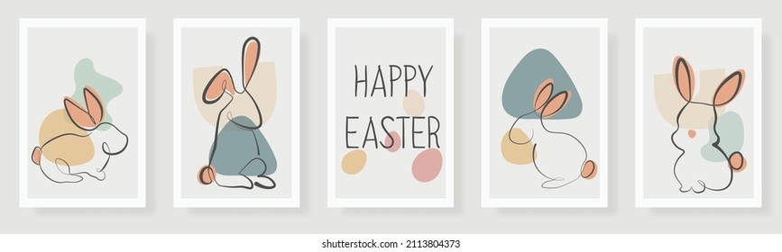 El conejito de Pascua linda ilustración simple del vector.
mano del afiche de la tarjeta de saludo