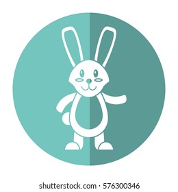 easter bunny cute standing shadow