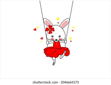 easter bunny cute vector illustration for kids