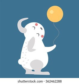 Easter bunny cute vector style set