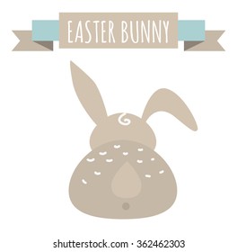 Easter bunny cute vector style set