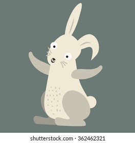 Easter bunny cute vector style set