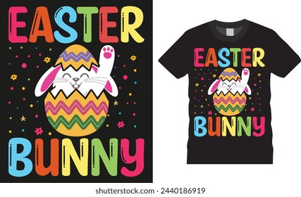 Easter bunny, Easter Day typographic vector t-shirts design. Easter day funny quote and design ready for holiday poster, print, banner, pod, background, apparel.