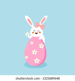 Easter bunny decorated Easter Egg.