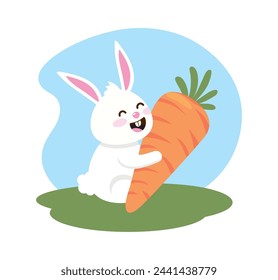 easter bunny decoration isolated illustration