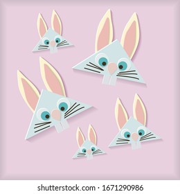 Easter bunny. Decorative Easter Bunny Head. Easy easter crafts