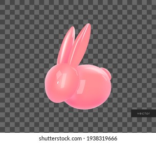 С bullicioso conejo de Pascua. Objeto decorativo para el Día de Pascua. Vector.