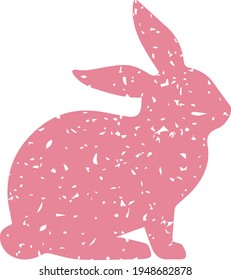 El conejo de Pascua angustiado vector Svg Ilustración aislada en fondo blanco. Pascua 
conejo para Cricut y Silhouette. Decoración de Semana Santa para camisa y reserva de recortes. Niña conejita rosa y conejito azul