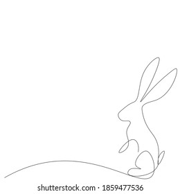 Easter bunny drawing on white background, vector illustration