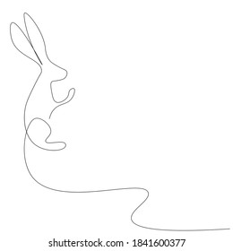 Easter bunny drawing, vector illustration