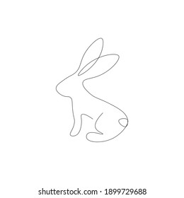 Easter bunny drawing, vector illustration