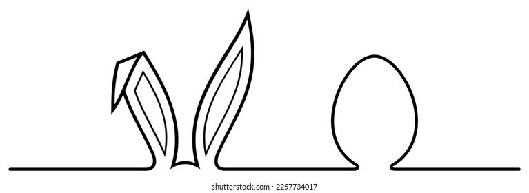 Easter Bunny Ear and Easter egg vector in Black. White isolated background.
Easter Symbol Ornament.
Useable for Happy Easter greeting cards, emails and calendar etc.