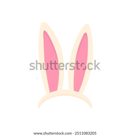 Easter bunny ears in cartoon style isolated. Headband with funny cartoon bunny ears. For costume design, vector illustration of Easter bunny or hare