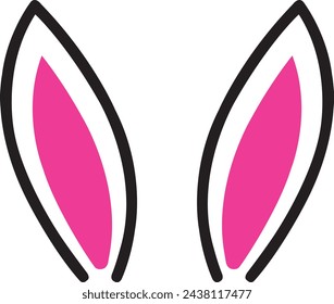 Easter Bunny Ears clip art design on plain white transparent isolated background for card, shirt, hoodie, sweatshirt, apparel, tag, mug, icon, poster or badge