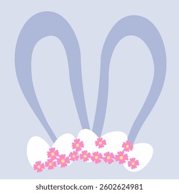 Easter Bunny Ears with Eggs and Floral Decoration
