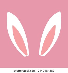 Conejito de Pascua orejas icono decorativo línea plana