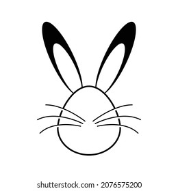 Osterbunny Ohren-Symbol-Design einzeln auf weißem Hintergrund