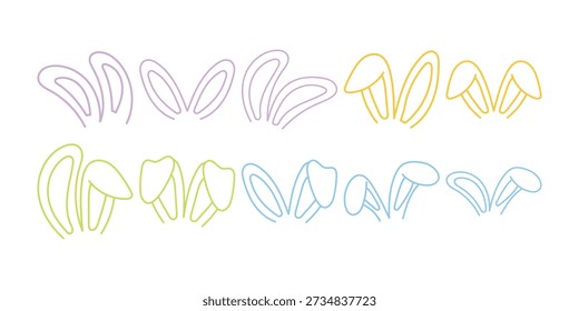 Conjunto de ilustración de orejas de conejo de Pascua