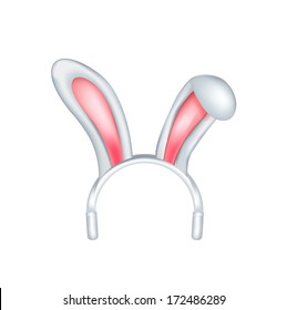 Easter Bunny Ears Isolated On White Background