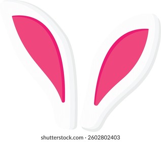 Easter bunny ears isolated on transparent background for template and layout decoration. Happy Easter concept