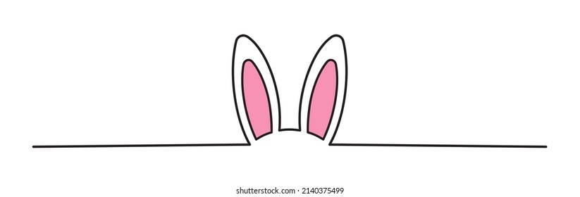 Easter Bunny Ears Line Art Banner