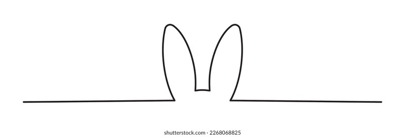 Banner de arte de la línea Easter Bunny Ears