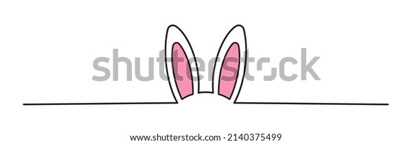 Easter Bunny Ears line art\
banner