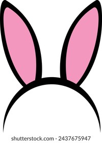 Easter bunny ears mask icon. Ostern rabbit ear spring hat sign. Bunny Ears symbol. Rabbit ears logo. flat style.